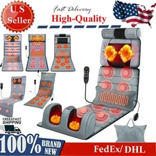 Full Body Massage Mat w/Heat Vibration Massage Pad Cushion Back Massage Gift