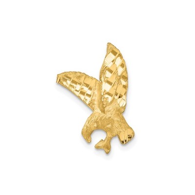 10k Yellow Gold Eagle Pendant for Men Diamond-Cut Patriotic Military Symbol