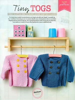 ~ Baby-Strickanleitung zum Ausziehen für süße zweireihige Moosstichjacken ~