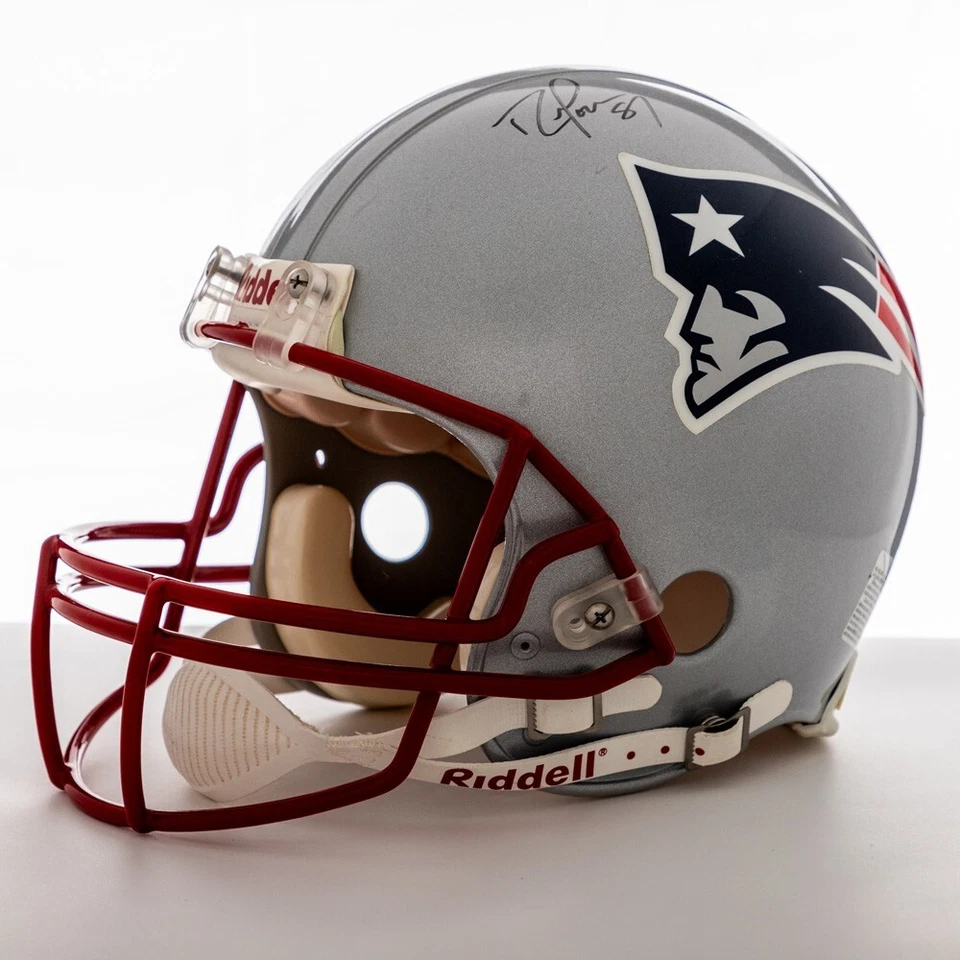 Randy Moss Signed New England Patriots Full-Size Riddell Authentic Helmet JSA - Image 2 of 4