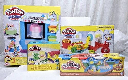 Play-Doh Kitchen Creations aufsteigender Kuchenofen + Spirale Pommes Spielset Menge 4 Neu