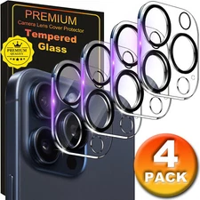 4X For iPhone 17 16 15 14 13 12 11 Pro Max Tempered Glass Camera Lens Protectors