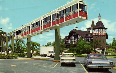 PC US, MONORAIL STATION, BUSCH GARDENS, TAMPA, FL, MODERN Postcard (b52310)
