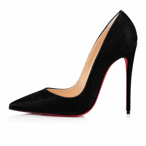 Christian Louboutin So Kate 120 Glitter Tennis Black Pointed Toe Heel Pump 42 - Picture 2 of 8
