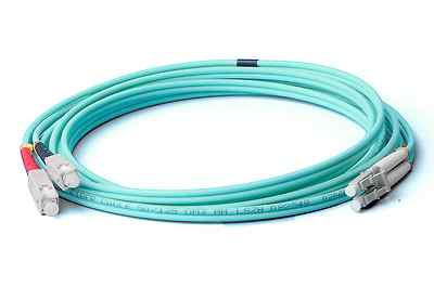 CONBIC  2m LC SC Patch Cable OM3 Aqua Fibre Optic Duplex 50/125 Double Sheathed