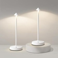 3w Led Cordless Rechargeable Table Lamps,3000 Mah Battery Operated 2 Pack White