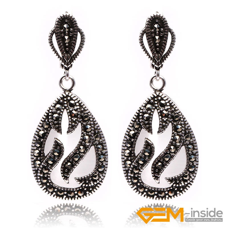 Moda Jade Ágata Piedras Preciosas Tachuelas Colgantes Joyería Pendientes Cierre a Presión Regalo de Navidad Foto 3 de 4