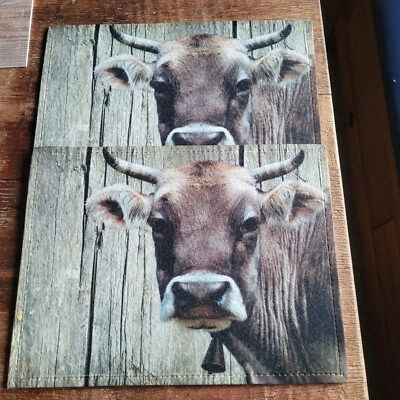2 x Große Tischsets 30x40 cm Kuh Kühe Landhaus Placemats - Bild 1 von 4