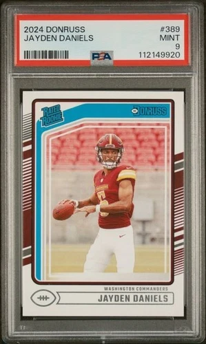 2024 Panini Donruss #389 Jayden Daniels Rated Rookie Commanders PSA 9 Mint