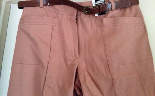 Women's Ladies Wide Leg rust Brown Belted Trousers Uk Size 8 - Picture 3 of 6