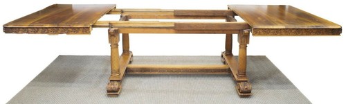 Antique Table, Dining, Extension, French Carved Walnut, 19th C., 1800s, Classic - Picture 6 of 6