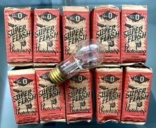 (10) Vintage Super Flash Photolamp No. 0 Wabash Flashbulbs, 1930s- $3 each!