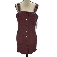 Tinseltown Juniors Sleeveless Overall Mini Dress - Rose Brown - size XL