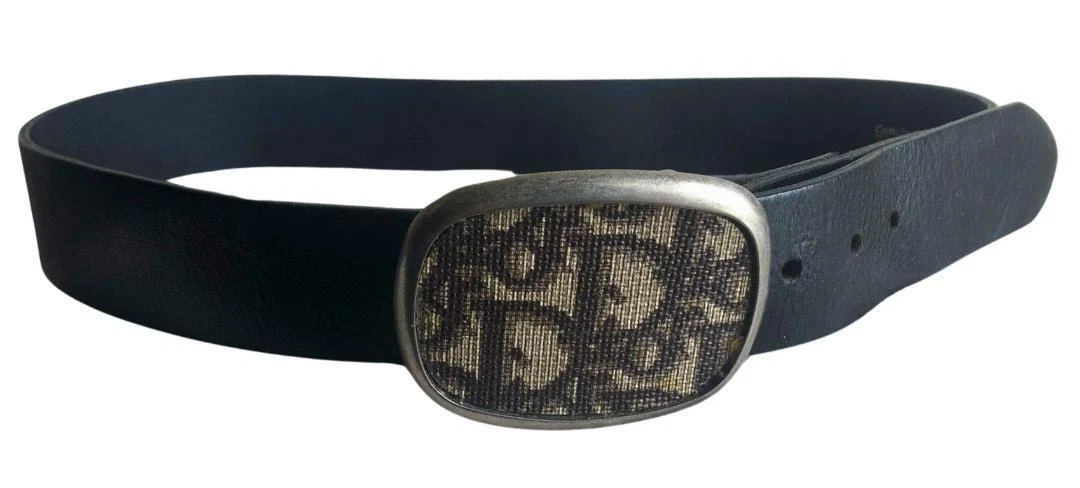 Ceinture boucle d'occasion Remake DIOR Campus Land noir Amérique