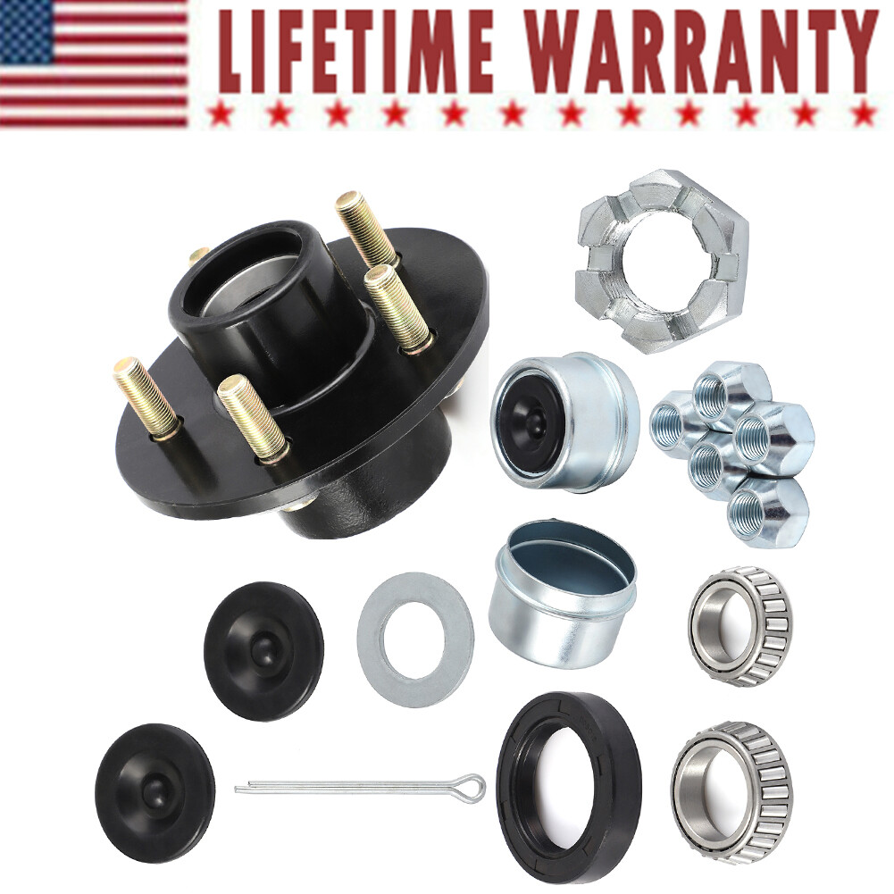 Trailer Hub for 3500 lb 5 Lug Trailer Hub w/ Extra Dust Cap Rubber Plug