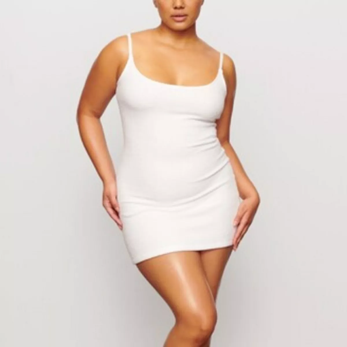 Skims Terry Cloth Slip Dress plus size 4xl Marble White Kim Kardashian