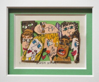 James Rizzi RUSH HOUR 1990 Hand Signed Vintage 3-D Serigraph