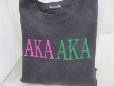 Vtg ALPHA KAPPA ALPHA AKA Sorority Black Fleece Lined SWEATSHIRT Sz M 