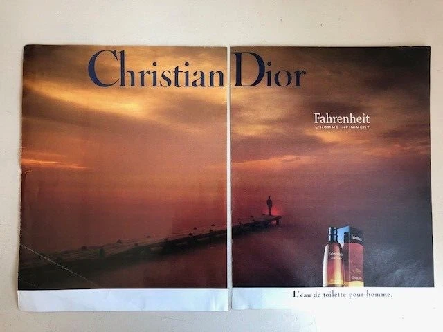Publicité papier Parfum. Perfume ad. Dior Fahrenheit 1994 double page
