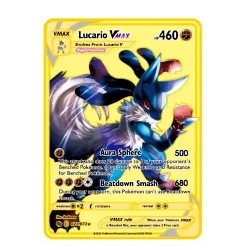 NEW Pokemon Cards Lucario VMAX TCG Metal Pokémon Card 460 HP Fast
