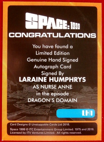 SPACE 1999 - LARAINE HUMPHRYS as Nurse Anne - Personally Signed Autograph Card - Picture 2 of 2