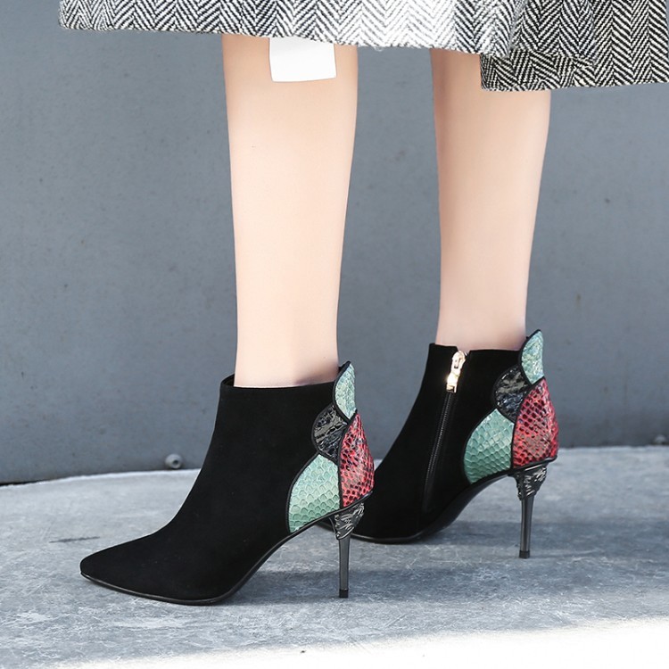 Mujer Zapato Taco Alto Alto Alto botas al Tobillo Costura puntiagudos Cremallera Lateral Zapatos De Gamuza 972ad4 Mujer Zapato Taco Alto Alto Alto botas al Tobillo Costura puntiagudos Cremallera Lateral Zapatos De Gamuza 972ad4