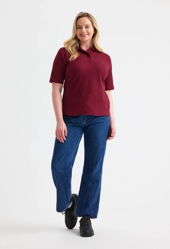 Uneek Polo Shirt Short Sleeve Women Ladies Casual Classic Work Top Double Stitch - Image 3 of 4