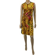 VERSACE JEANS COUTURE Vintage Animal Print Velvety Chambray Dress