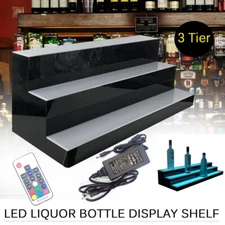 Liquor Bottle Stand Shelf LED Lighted Bar Bottle Display Stand + Remote Control