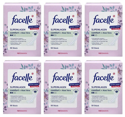 6 x 50 Stk | facelle Slipeinlagen comfort + Aloe Vera