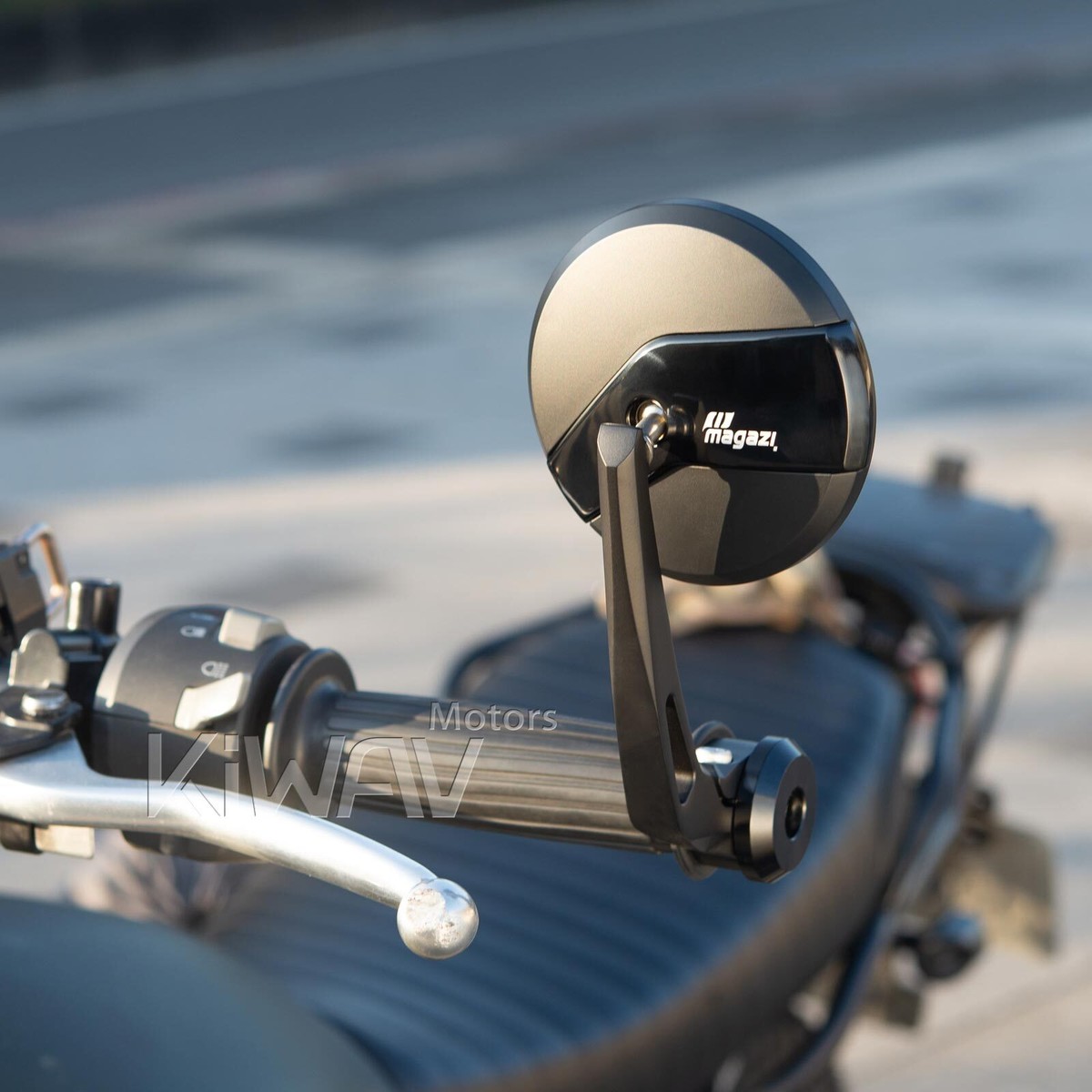 Bar end mirrors Missie round black hollow 7/8