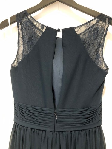 Langes Chiffonkleid Gr. 10 Navy Angel B (Abschlussball/Brautjungfer) - Bild 4 von 7