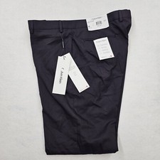 Calvin Klein Mens 40x32 Slim-Fit Micro Plaid Dress Pants Wine & Black