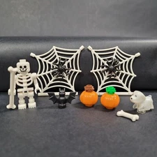 NEW LEGO Halloween lot - Skeleton Pumpkins Ghost Dog Bat Spider Web Bones RARE
