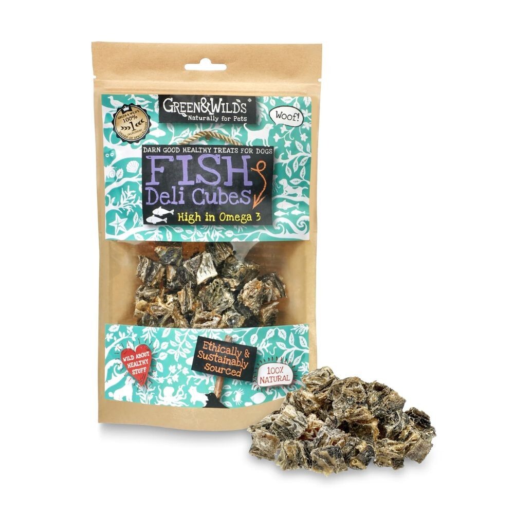 Green & Wild's Fish Skin Cubes Dog Treats — product photograph