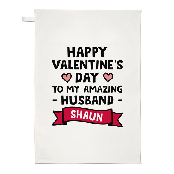 Personalisiert Happy Valentinstag To My Amazing Ehemann Geschirrtuch Liebe-image
