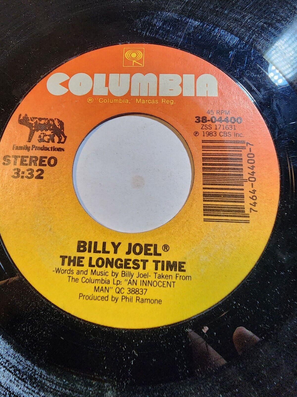 Billy Joel, The longest time, Christie Lee, Columbia, 1983 VG F290