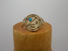 14K Yellow Gold Aquarius Astrology Zodiac Ring Roberts & Belk R&B Turquoise