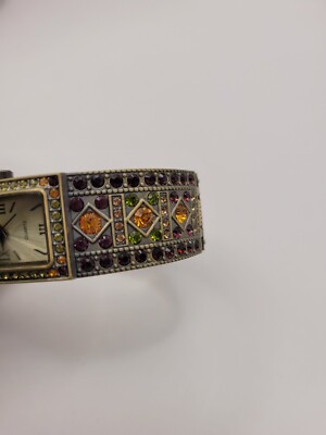 Heidi Daus Double Trouble 2 Pc Watch Set Topaz Amethyst Color Swarovski Crystals Heidi Daus Double Trouble 2 Pc Watch Set Topaz Amethyst  main image 4