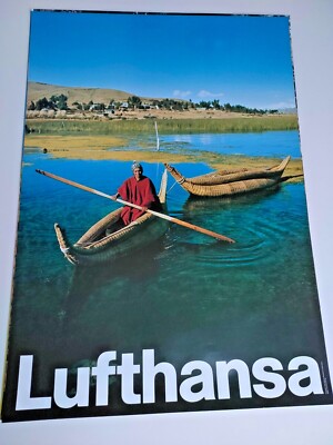 Poster Lufthansa Titicacasee Otl Aicher  Original 1980-90er DIN A1 TOP!