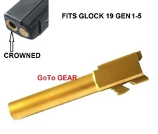 TiN Gold Coated Barrel 9mm For Glock 19 Gen 1 2 3 4 5 Titanium Nitride