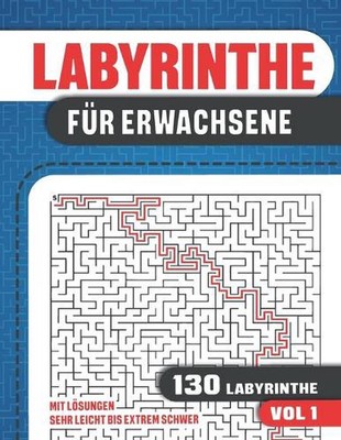 Labyrinthe fr Erwachsene: Labyrinthe Buch mit 130 Puzzles in 6 Schwierigkeitsstu