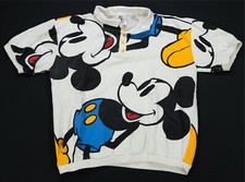 Rare Vintage MICKEY CO Mickey Mouse All Over Print Polo Shirt 80s 90s Youth L