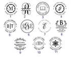 Custom From The Library of - Monogram- Address Embosser-Hand Held Book Embosser