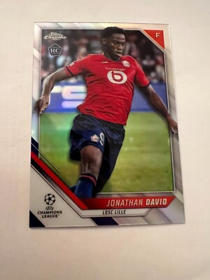 2021-22 Topps Chrome UEFA Champions League Jonathan David Refractor Rookie Card