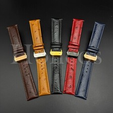19 20 21 22 MM Ostrich Leather Watch Band Strap Quick Release Clasp Fits Rolex