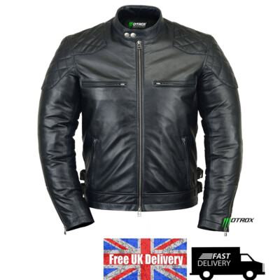 HERREN VINTAGE LEDERJACKE 100% ECHT SCHWARZ BIKER Style SLIM FIT Leather JACKET
