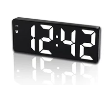 Digital Alarm Clock for BedroomMirror Surface LED Electronic ClocksAdjustable...