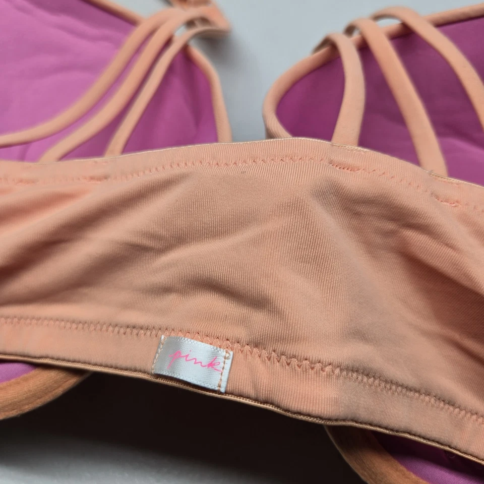 PINK Victoria's Secret Women Bra 36D Peach Front Close Wear Everywhere - Image 3 of 4