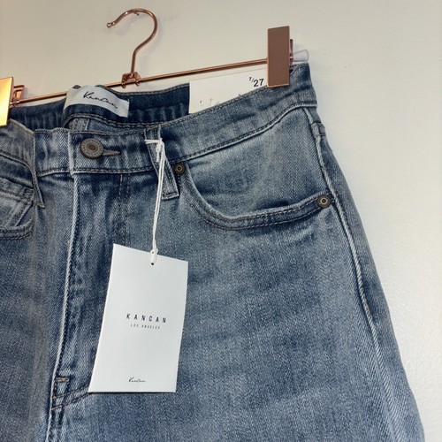 Kancan Womens Jeans Sz 7 27 Mid Rise Denim Distressed Beachy Casual NWT Trendy - Picture 2 of 6